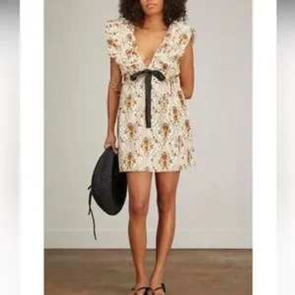NWT Agua by‎ Agua Bendita Horizonte Remedios Floral Mini Dress Multicolor Medium